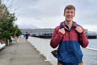 caption: Holden Minor Ringer walking, of course, on the Elliott Bay Trail on Monday, March 24, 2025.