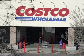 caption: Shoppers walk into a Costco store, Wednesday, March 3, 2021, in Tacoma, Wash. Costco Wholesale Corp. reports earnings results, Thursday, March 4, 2021.