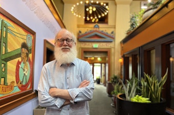 caption: Mike McMenamin at the Elks Temple in downtown Tacoma, Washington.