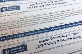 caption: An early draft version of Seattle's democracy vouchers in 2017.