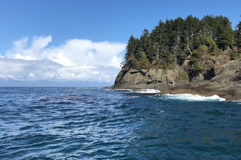 caption: The Olympic Coast National Marine Sanctuary extends from the Olympic Peninsula shore to the edge of the continental shelf.