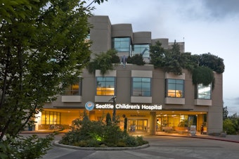 caption: The River Entrance of Seattle Children's Hospital. 