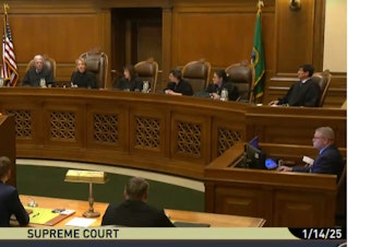 caption: The Washington Supreme Court heard oral arguments in State v. Gator's Custom Guns, Inc. on Jan. 14, 2025. 