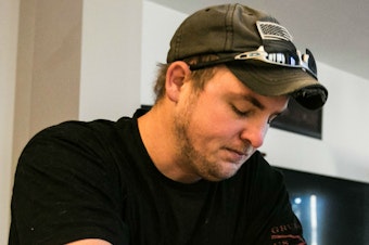 caption: Jeff Lynch survived catastrophic injuries from his two deployments to Iraq, but they left him unable to have children naturally.   