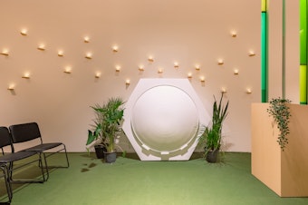 caption: In Recompose Seattle's Gathering Space, families and friends can say goodbye to their loved ones, before the body begins the process of being composted.