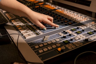 caption: KUOW studio board