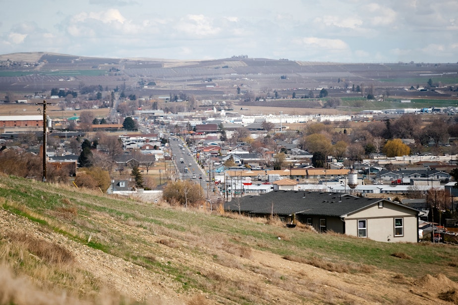 caption: Sunnyside, Washington, is shown on Monday, March 10, 2025.