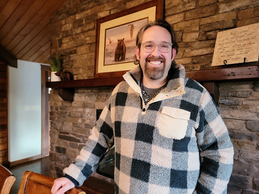 caption: Taylor Johnatakis in his Kingston home on Wednesday, Jan. 29, 2025.