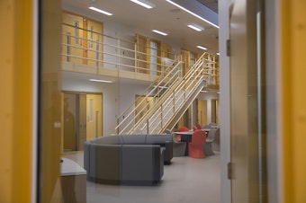 caption: The residential area of the new Clark Children and Family Justice Center is shown on Wednesday, February 5, 2020, during a media tour of the facility on Alder Street in Seattle.