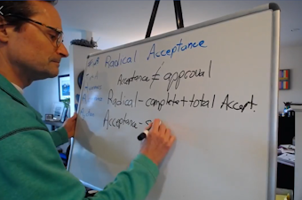 caption: Jim Mazza, a psychologist and professor at the University of Washington, teaching a free online class to help parents and kids through the upheavals of Covid-19