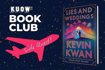 caption: Meet Me Here co-host Katie Campbell recently interviewed Kevin Kwan, author of "Lies and Weddings," who will be at Town Hall Seattle on May 29, 2025.